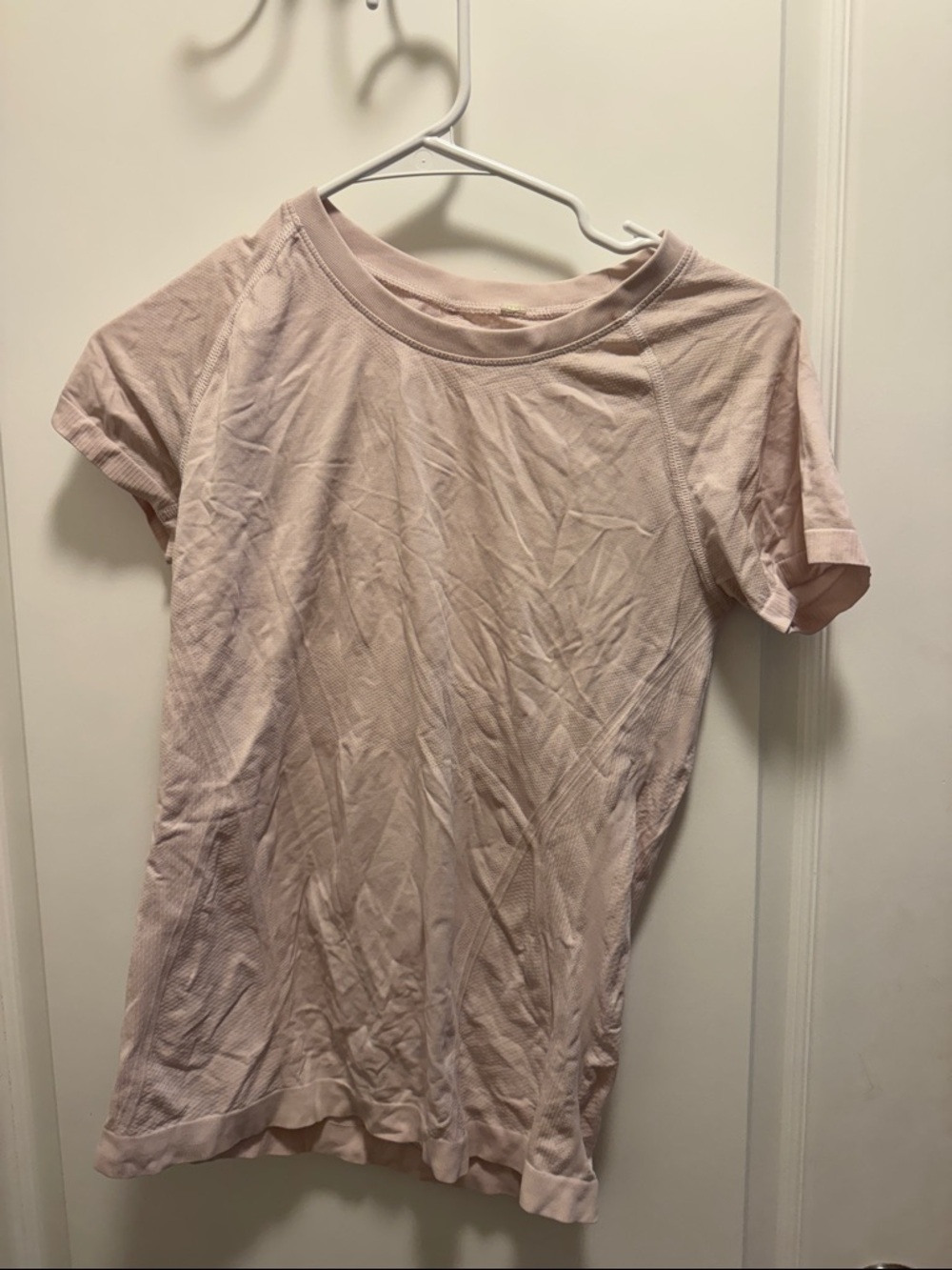 Athleta Women's Light Pink Short Sleeve Athletic Top